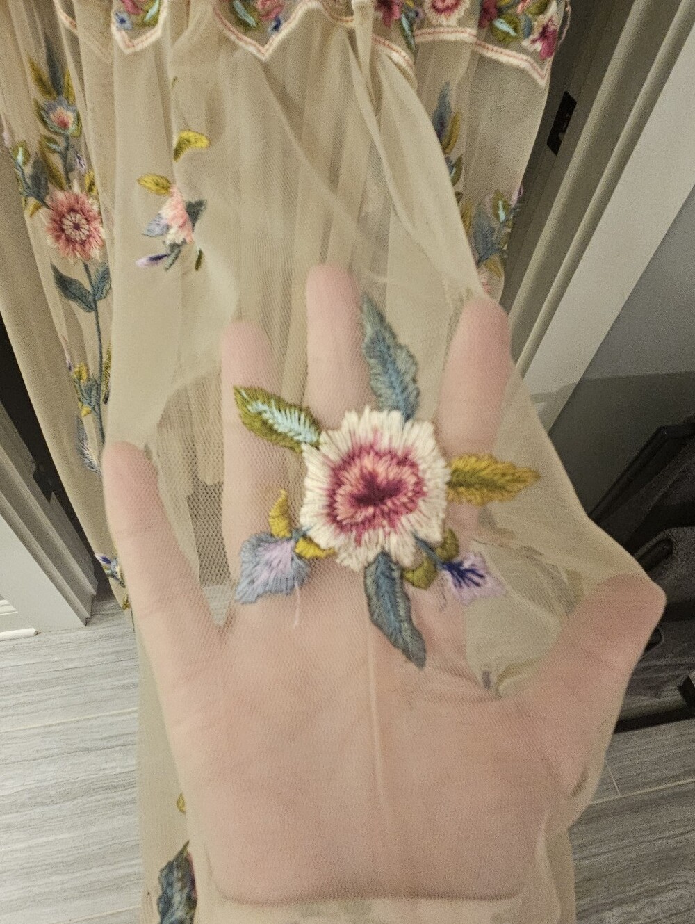 Sundance Boho Embroidered Floral Maxi Dress-Large - Picture 10 of 12